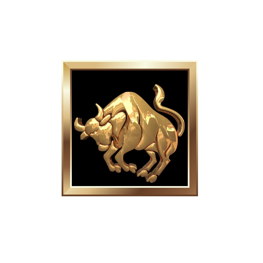 Taurus gold symbol png, gold Taurus png, Taurus gold PNG image, zodiac Taurus transparent png images download